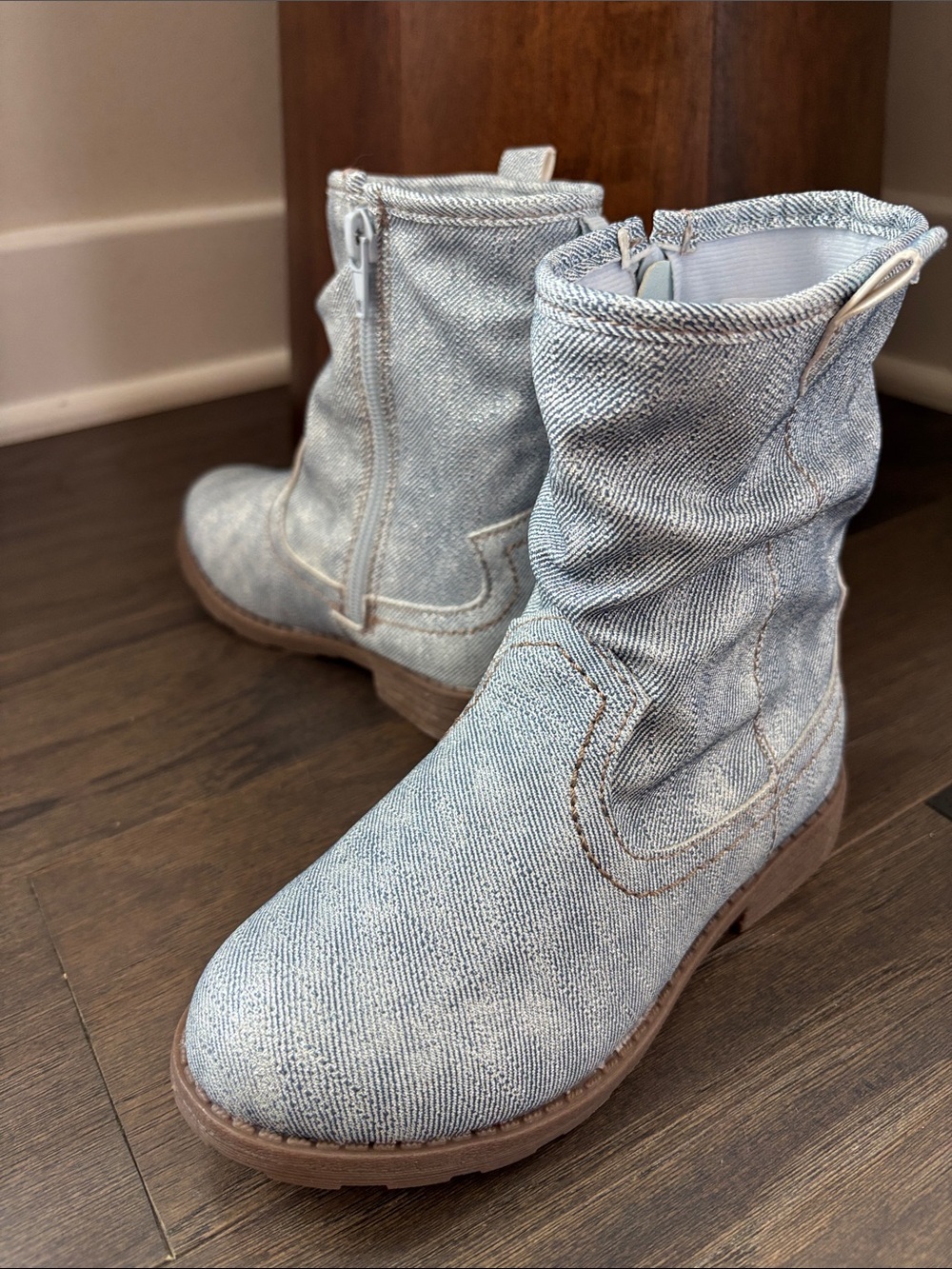 Carter’s Evie Slouch Boot, side zipper,rubber sole,heart,metallic,dressy,casual,